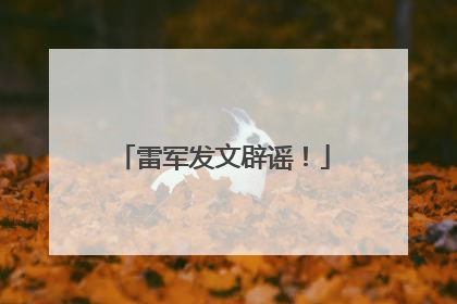 雷军发文辟谣！