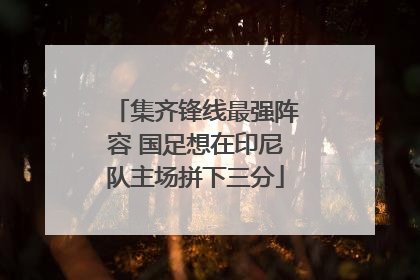 集齐锋线最强阵容 国足想在印尼队主场拼下三分
