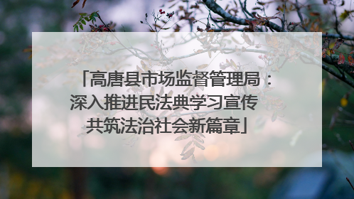 高唐县市场监督管理局：深入推进民法典学习宣传 共筑法治社会新篇章