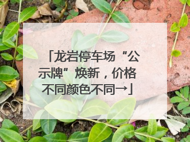 龙岩停车场“公示牌”焕新，价格不同颜色不同→