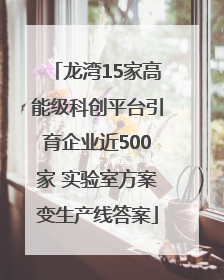 龙湾15家高能级科创平台引育企业近500家 实验室方案变生产线答案