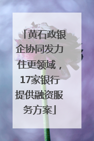 黄石政银企协同发力住更领域，17家银行提供融资服务方案