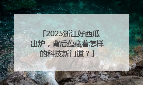 2025浙江好西瓜出炉，背后蕴藏着怎样的科技新门道？