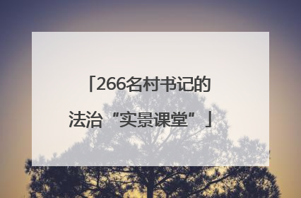 266名村书记的法治“实景课堂”